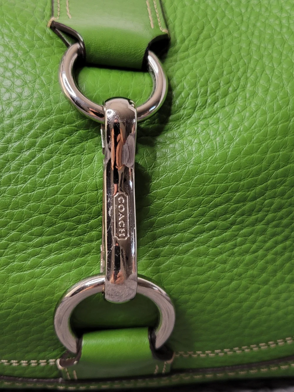 Coach Green Pebbled Leather Hobo Bag